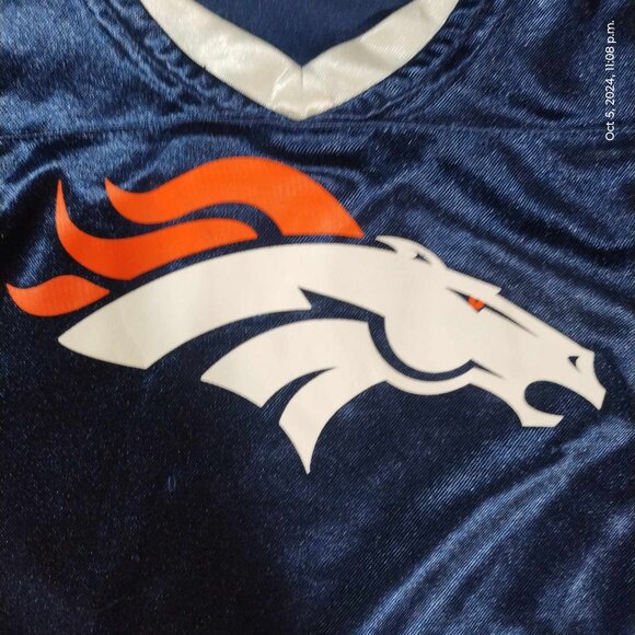 Broncos Jersey Navy Blue Vintage Early 2000’s Y2K NFL Football Stripped Fitted S - Picture 8 of 9